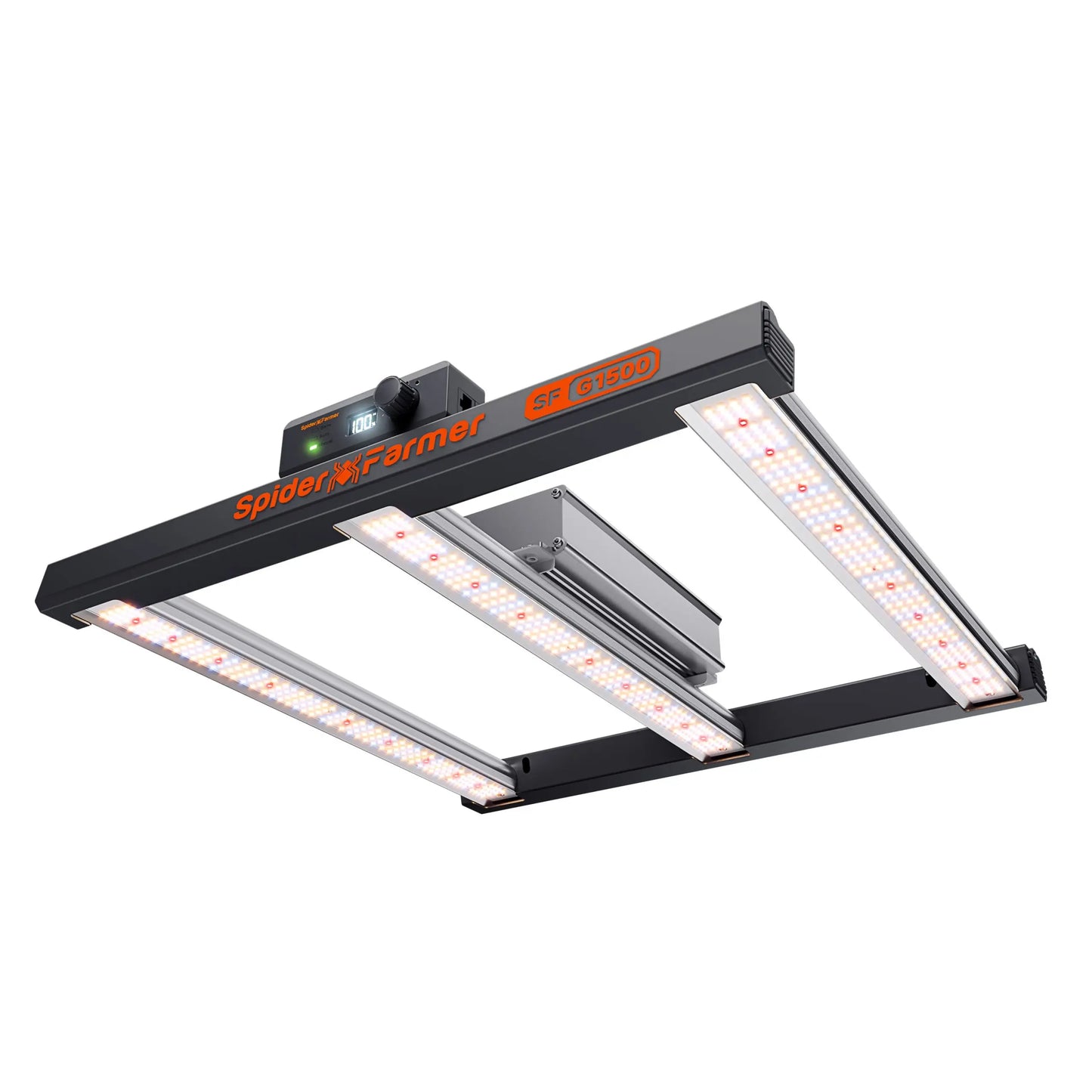 2026 Spider Farmer G1500 LED Grow Light 150W Dimmable Cost Effective Full Spectrum High Yield for 1x1m Grow Tent