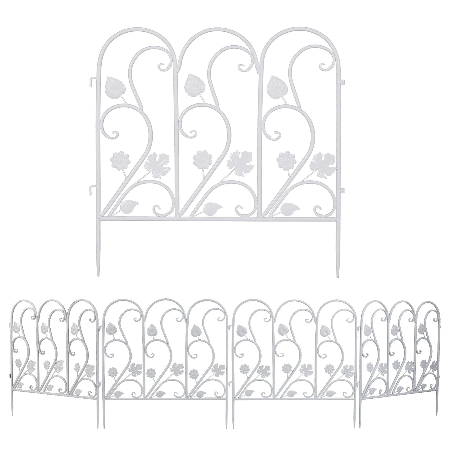 5PCS Decorative Garden Fence Outdoor Garden Balcony Patio Lawn Landscape Fences