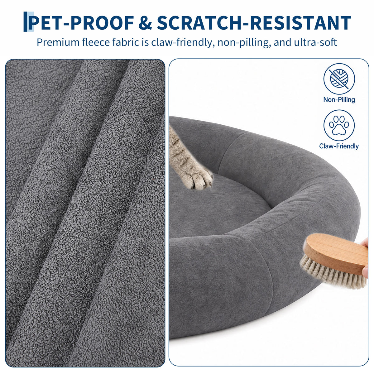 Orthopedic Memory Foam Dog Bed With Supportive Bolster For Dogs