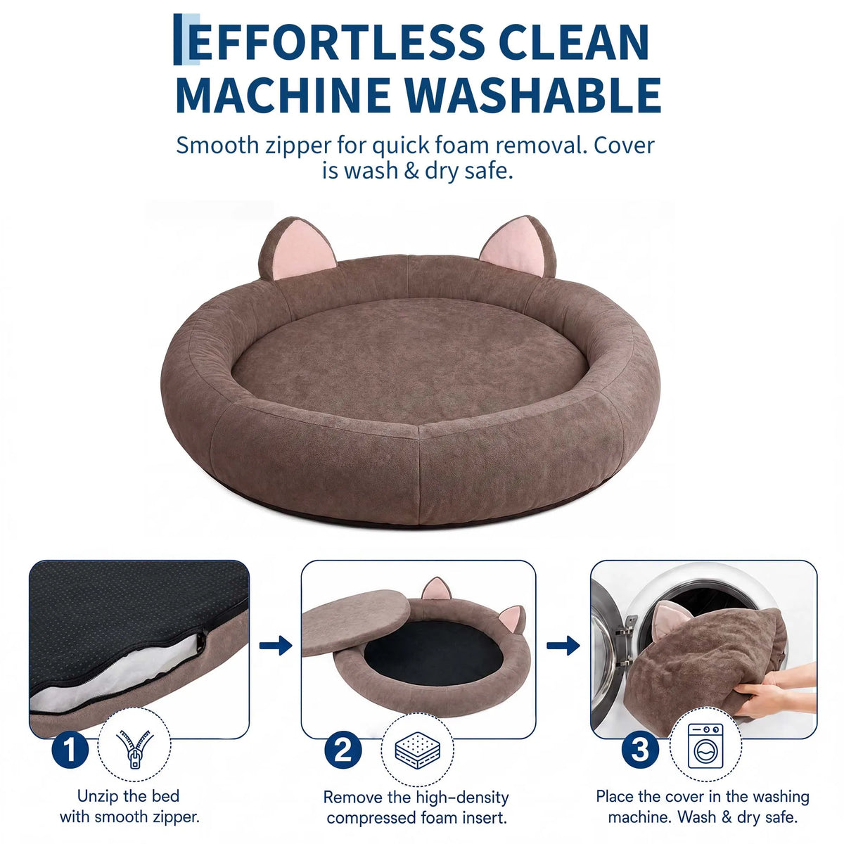 Orthopedic Memory Foam Dog Bed With Supportive Bolster For Dogs