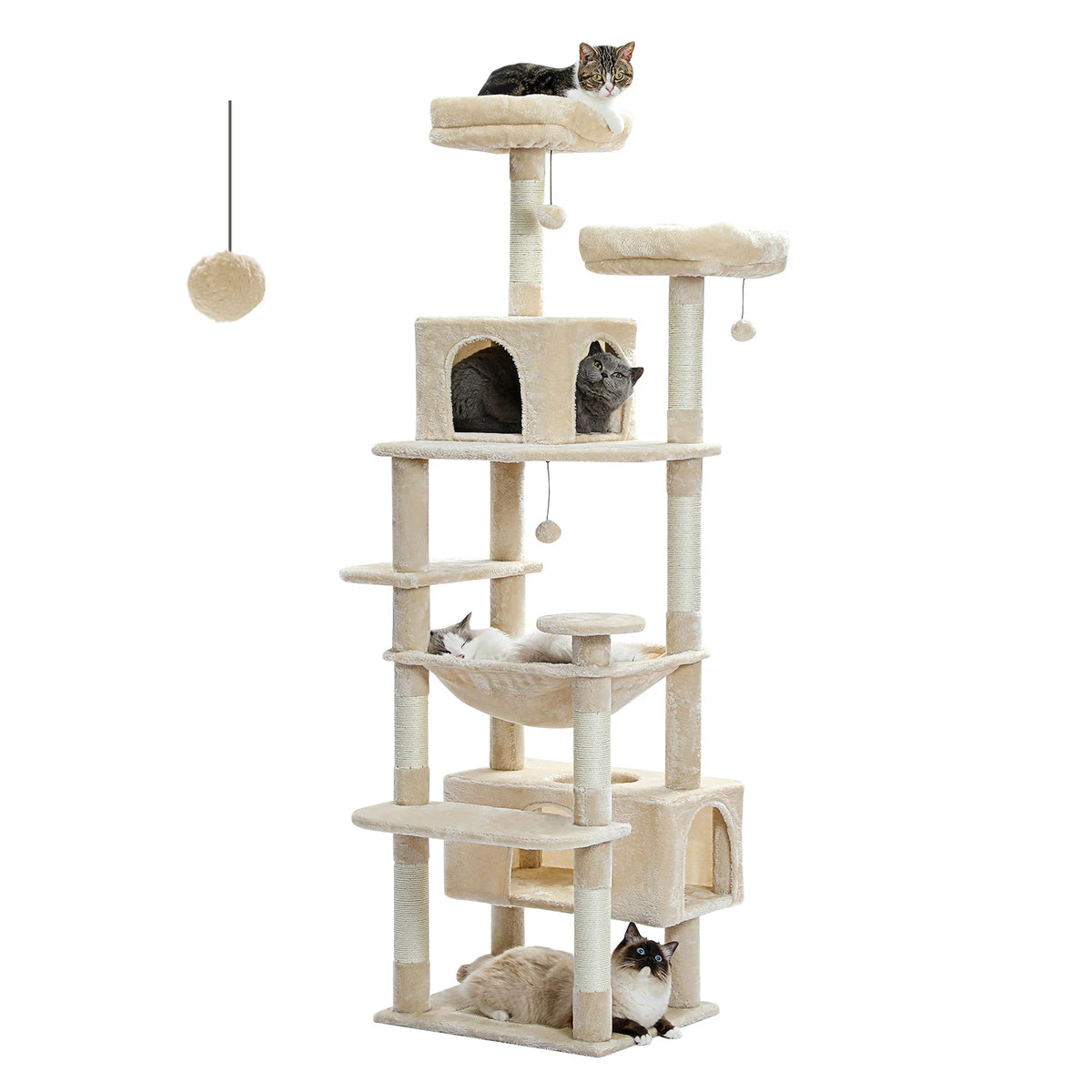 PAWZ Road Cat Tree Tower With Scratching Posts Hammock Condo