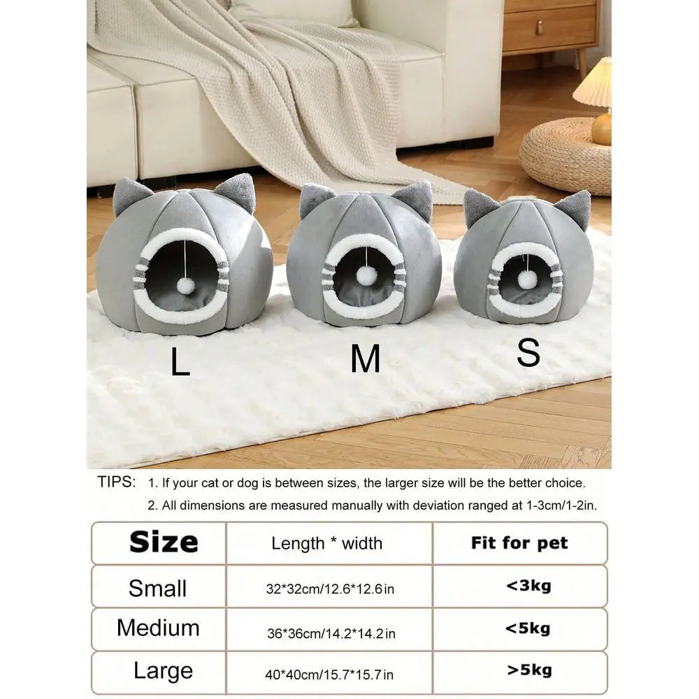 Washable Soft Cat Bed With Non Slip Bottom For Cats