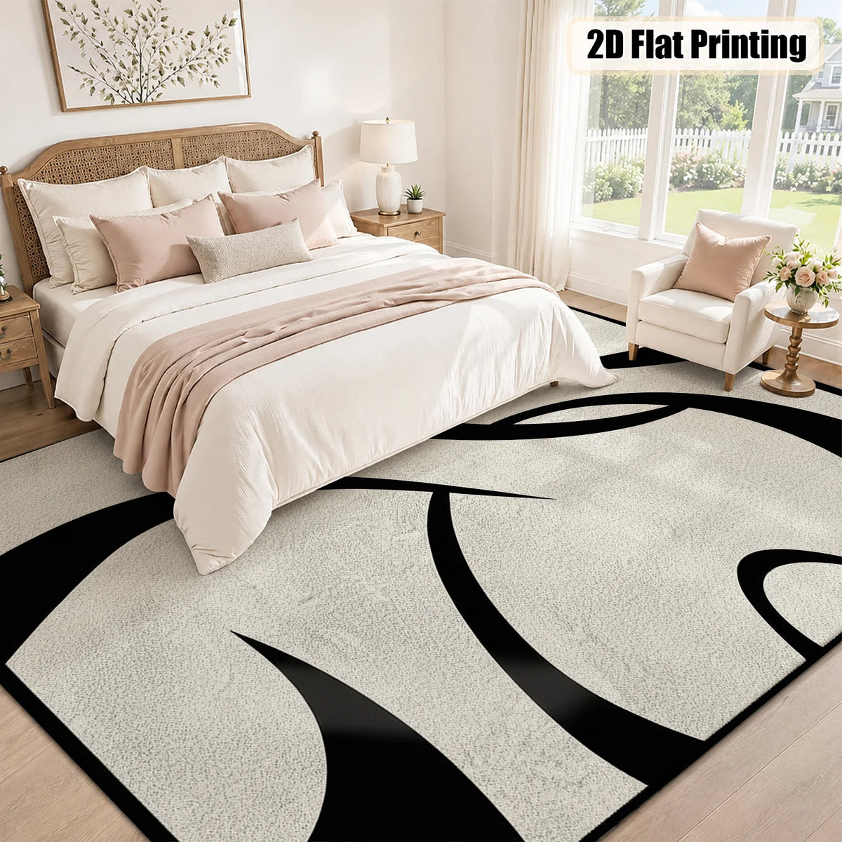 Machine Washable Abstract Velvet Area Rug With Non Slip Backing