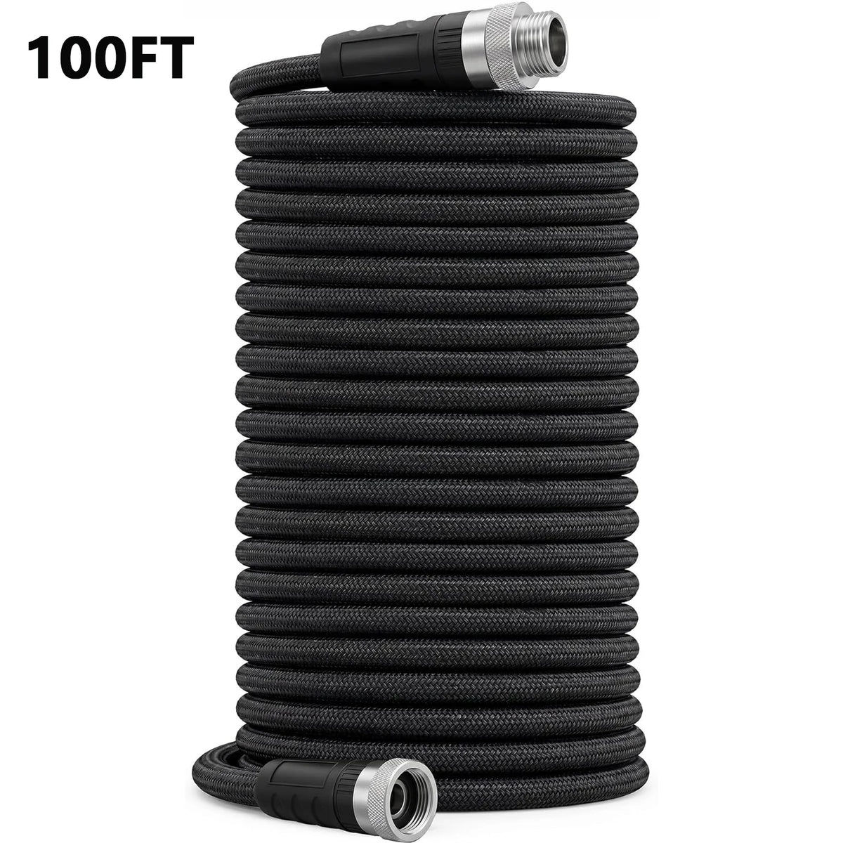 25/50/75/100 FT Non-Expandable Garden Hose, Lightweight Water Hose With TPE Inner Tube, Anti-Kink Braided Hose For Car Wash Yard Patio