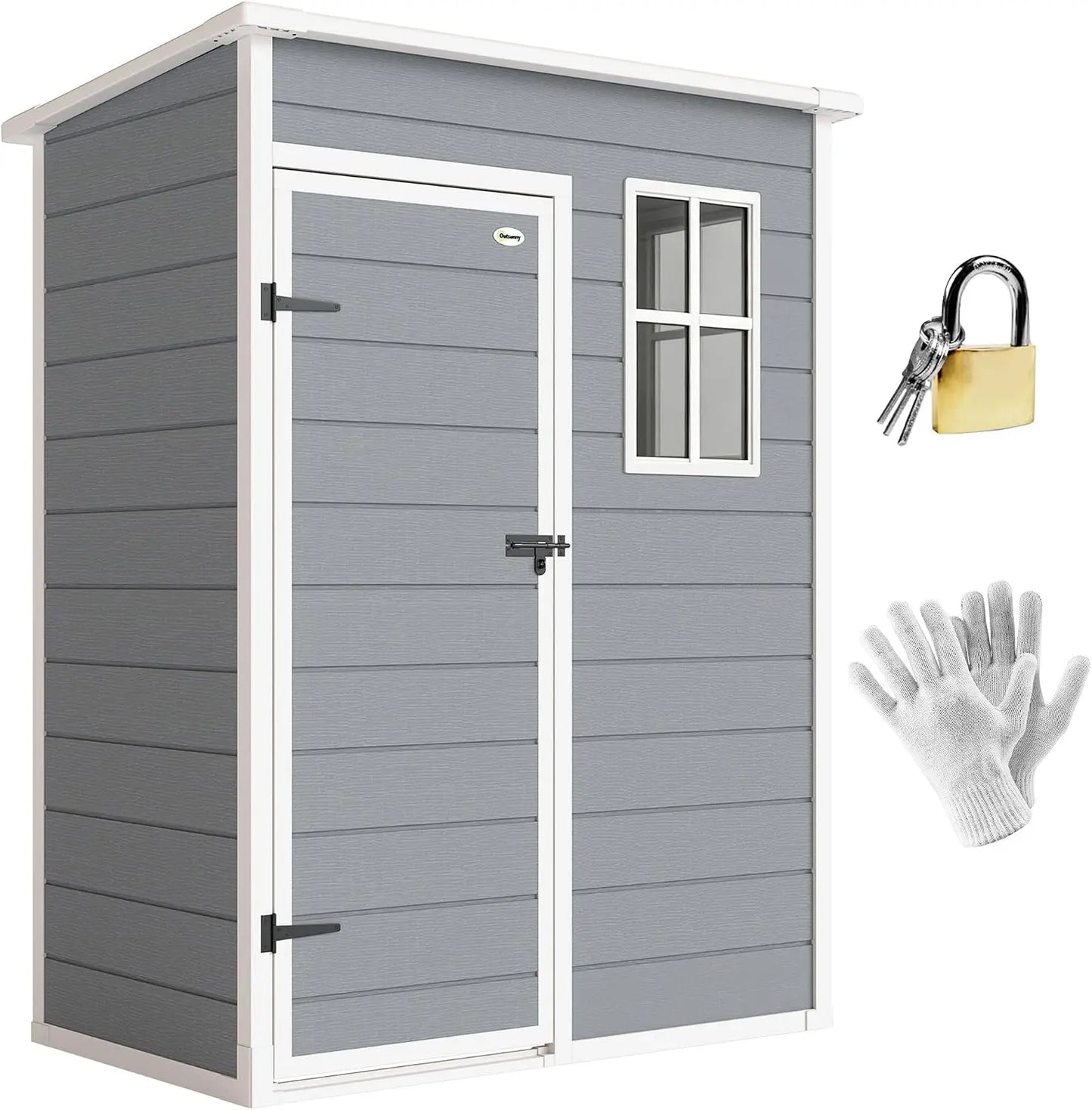 All Weather Waterproof Outdoor Storage Shed With Lockable Doors