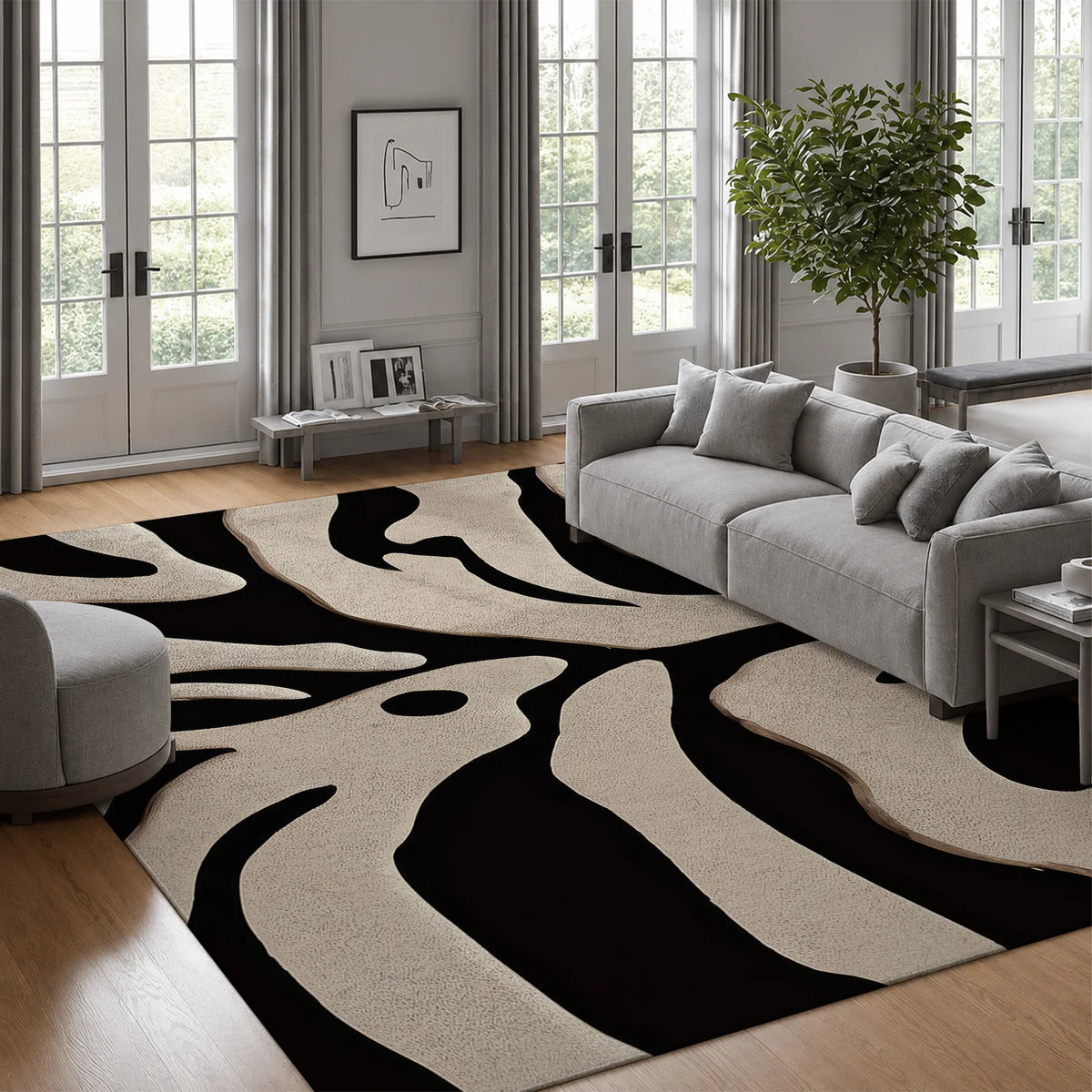 Machine Washable Velvet Area Rug With Non Slip Backing for Home