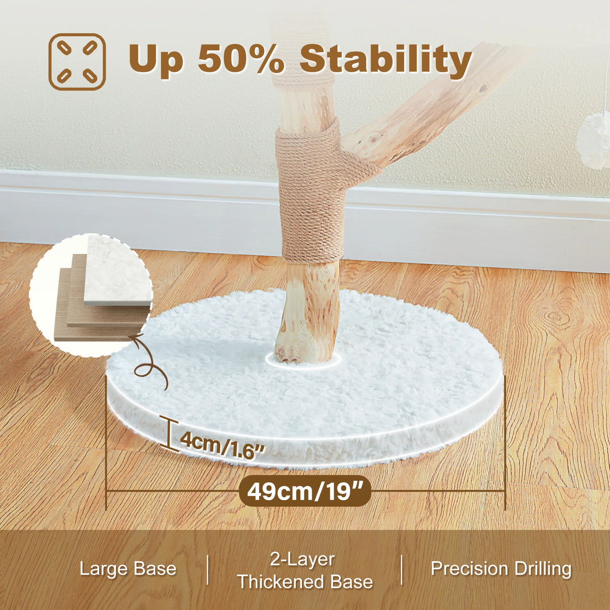 PAWZ Road Wooden Cat Tree Wicker Basket Sisal Scratching Posts