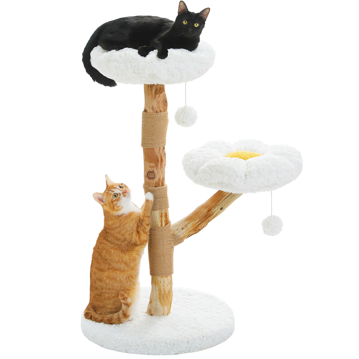 PAWZ Road Wooden Cat Tree Wicker Basket Sisal Scratching Posts