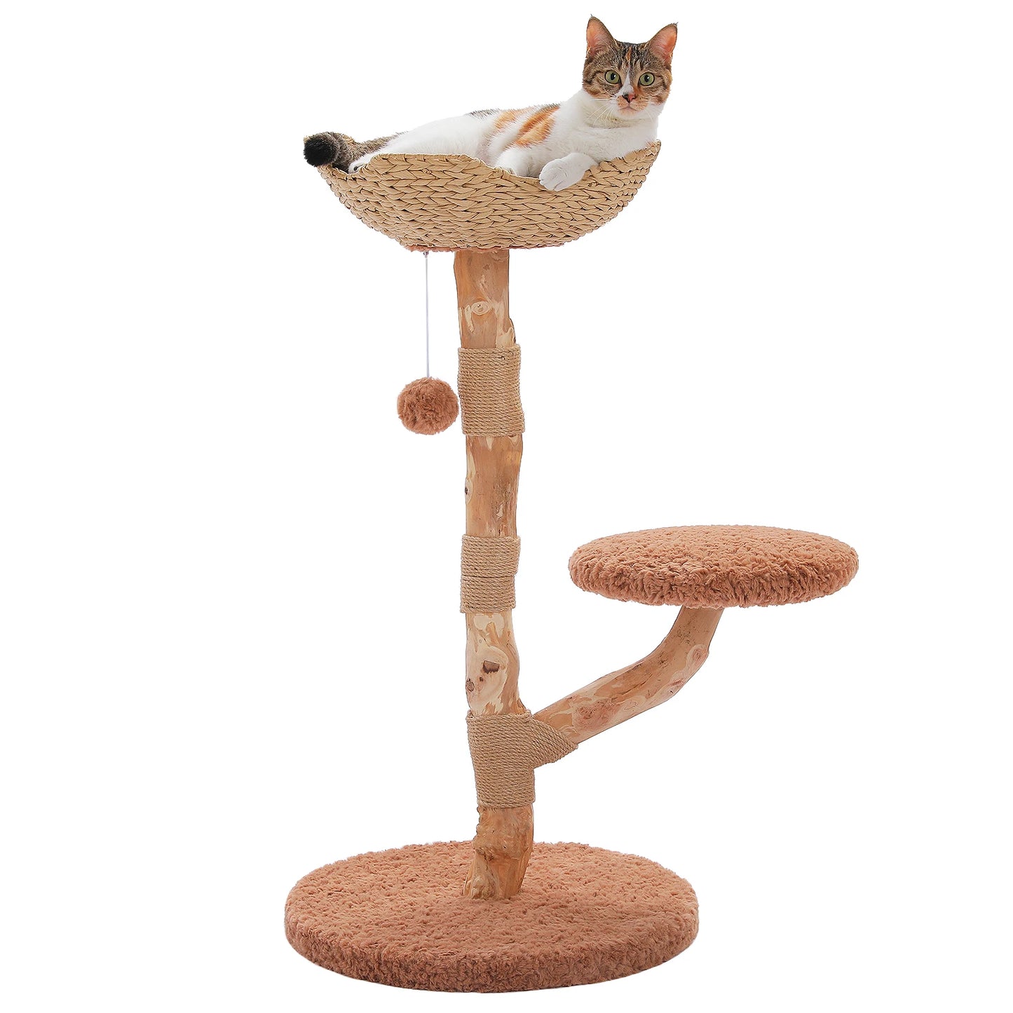 PAWZ Road Wooden Cat Tree Wicker Basket Sisal Scratching Posts