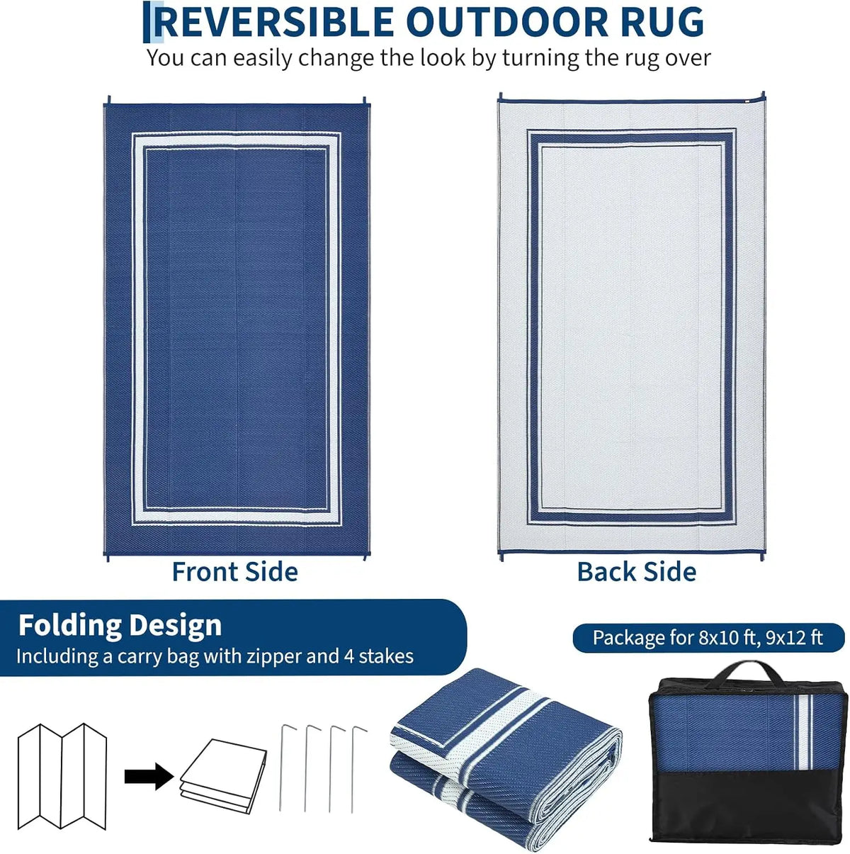 Garvee Waterproof Non Slip Soft Outdoor Rug for Home