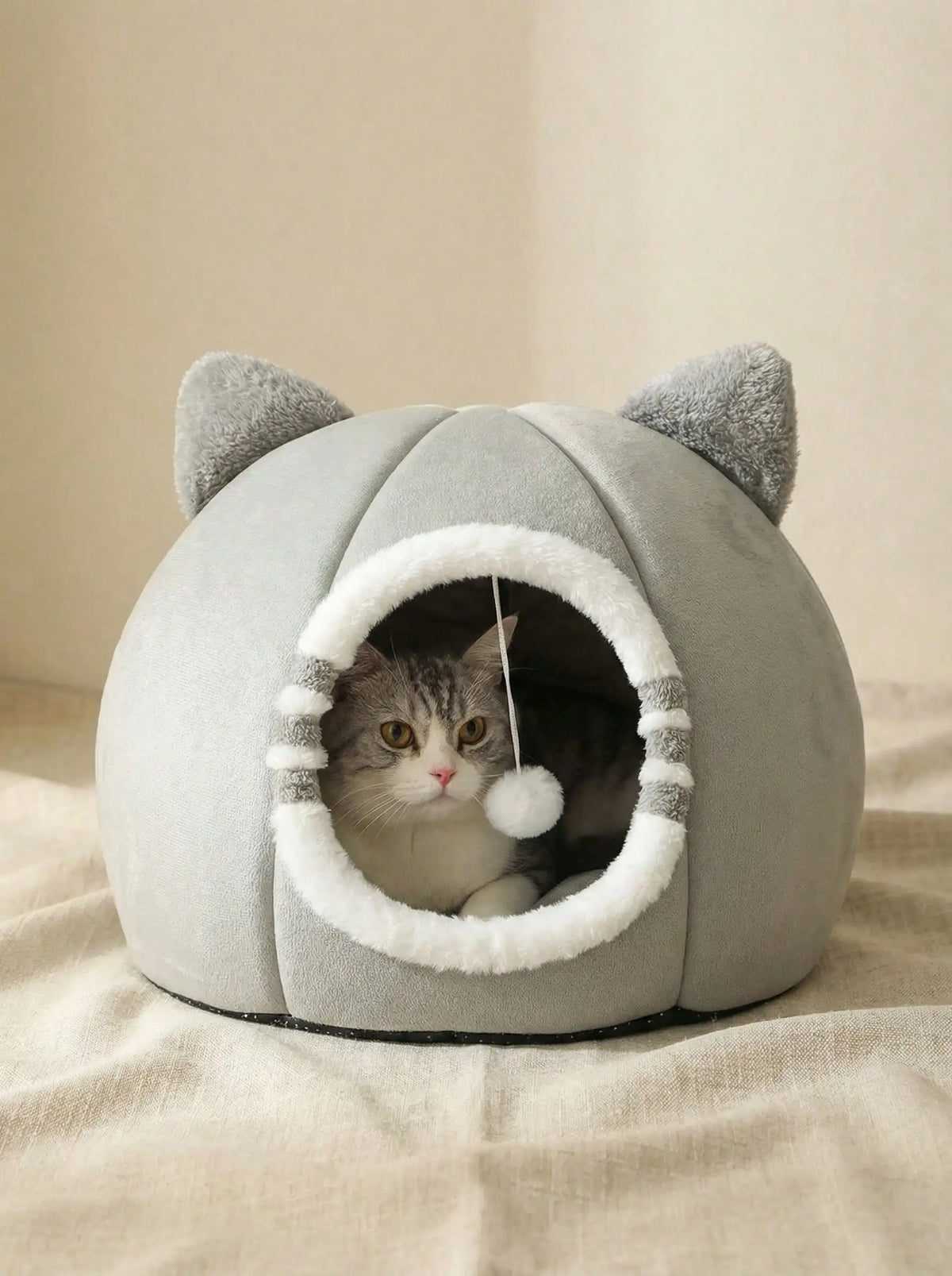 Washable Soft Cat Bed With Non Slip Bottom For Cats