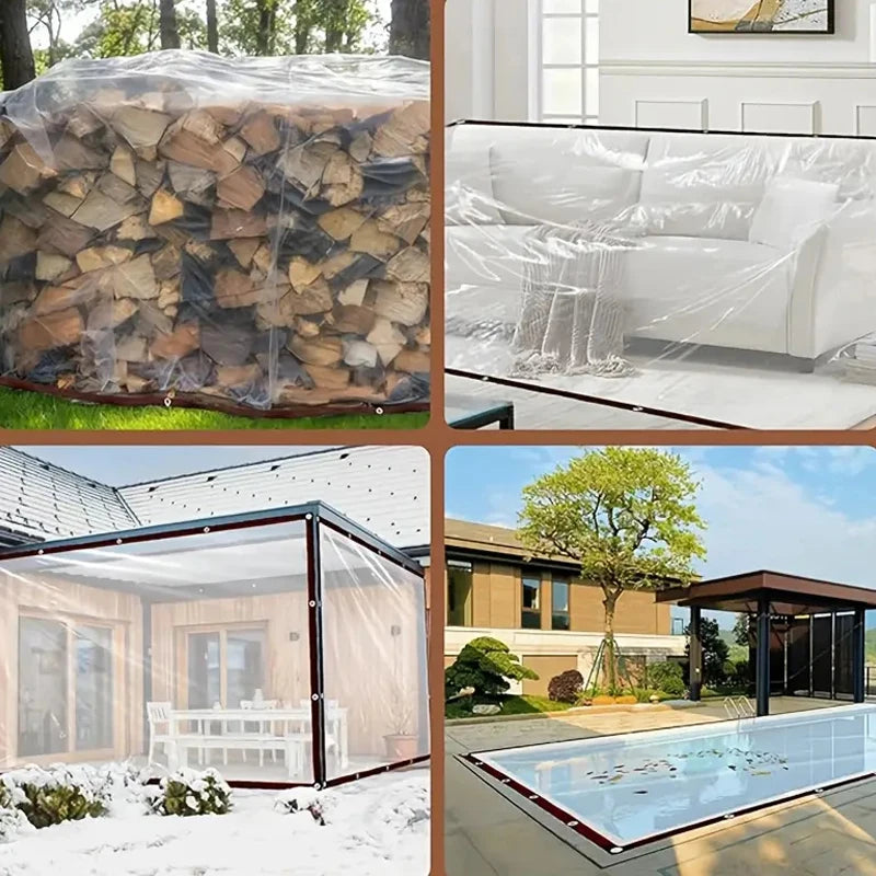 Transparent Waterproof Cloth Thickened Oilcloth Garden Rainproof Plastic Cloth Plant Cold-proof Heat Insulation Tarpaulin