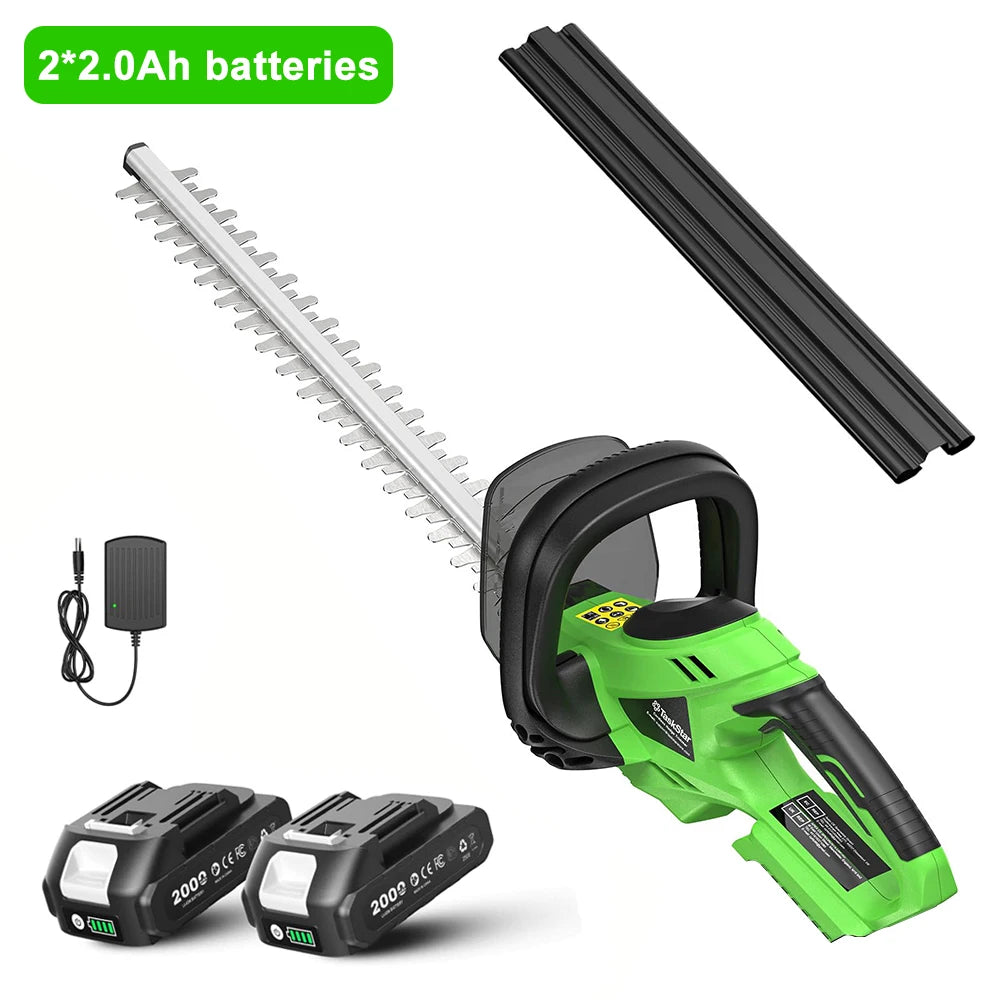 TaskStar Electric Hedge Trimmer 22 Inch Cordless Bush Trimmer 550MM Double Edge Blade for Yard Trimming Landscaping Gardening Hedge Shears with 2 4.0Ah Rechargeable Batteries
