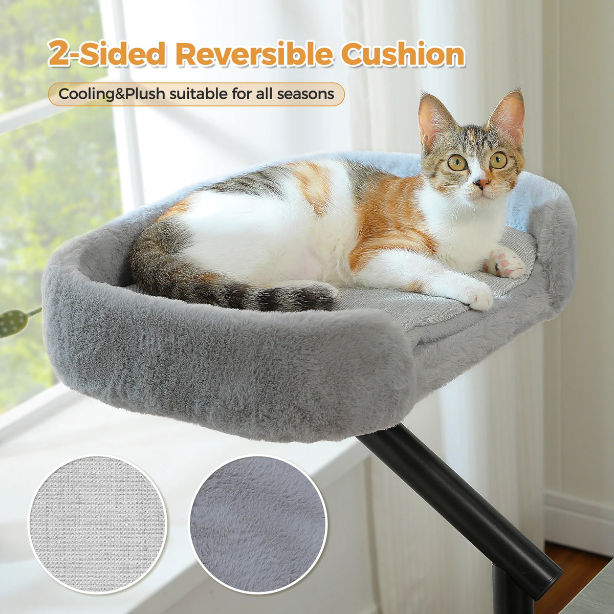 PAWZ Road Rotatable Cat Desk Bed Stand With Adjustable Hammock
