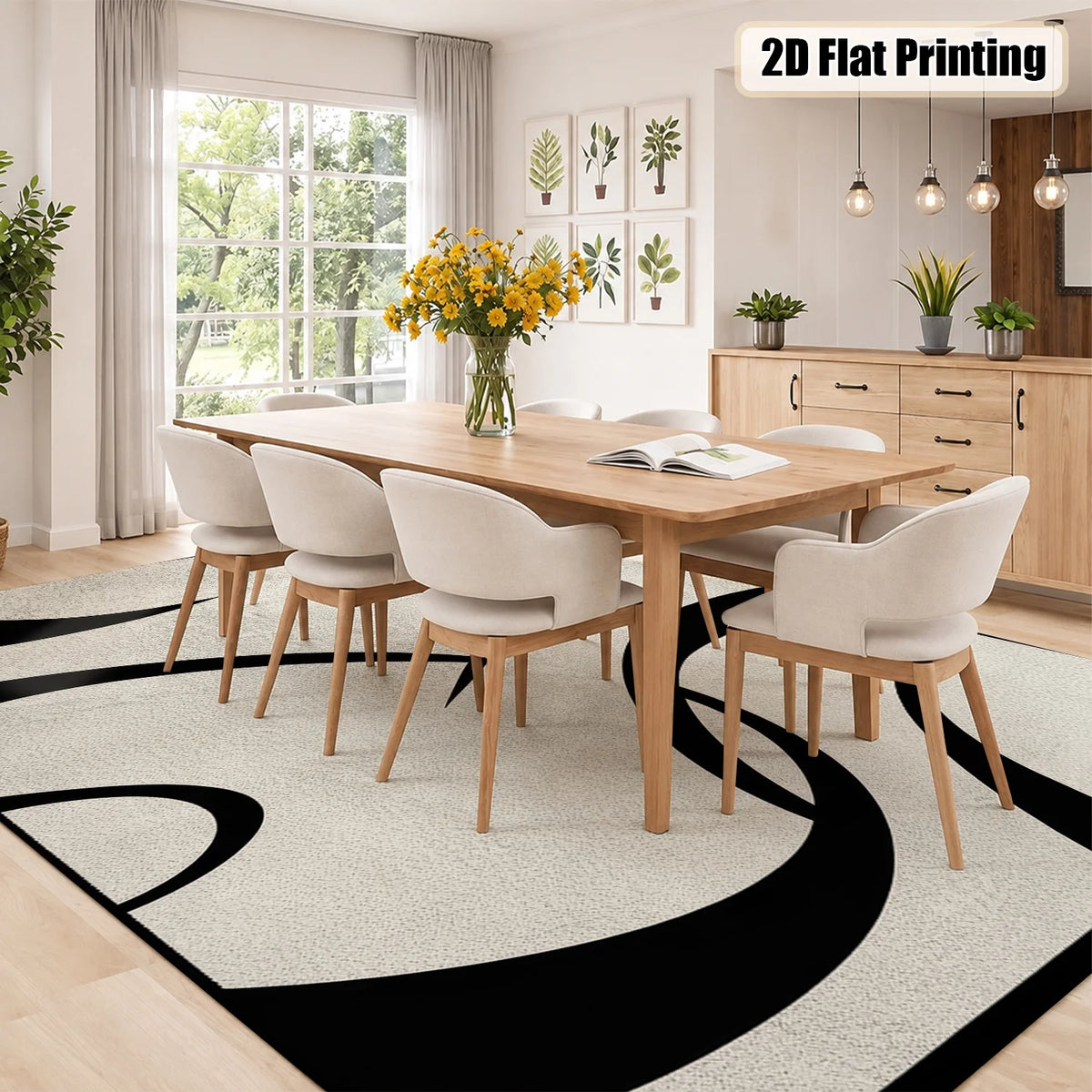Machine Washable Abstract Velvet Area Rug With Non Slip Backing
