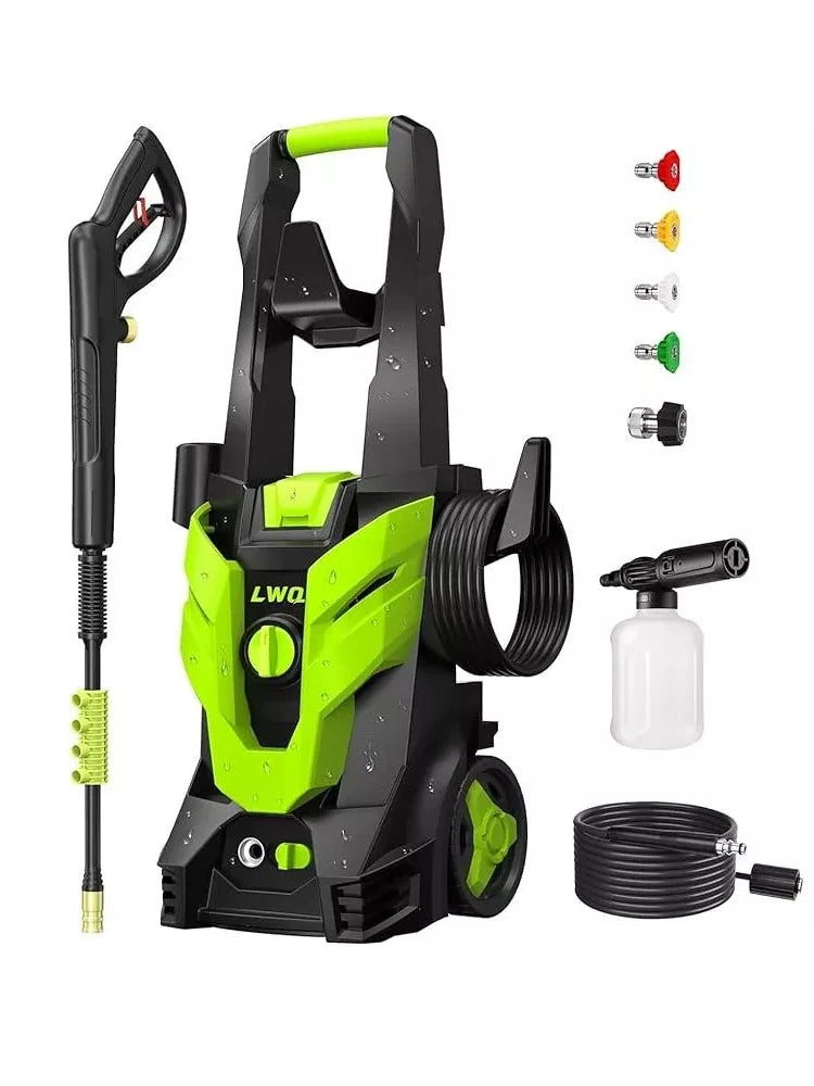 Electric Pressure Washer Super Strong Pressure Washer with Foam Cannon 4 Quick Connect Nozzles for Cars Fences Patios Home Cleani Tool