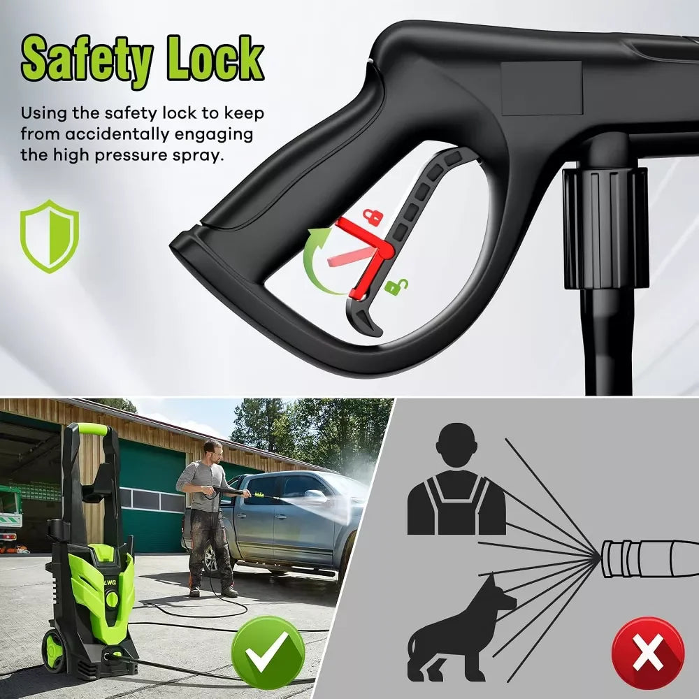 Electric Pressure Washer Super Strong Pressure Washer with Foam Cannon 4 Quick Connect Nozzles for Cars Fences Patios Home Cleani Tool