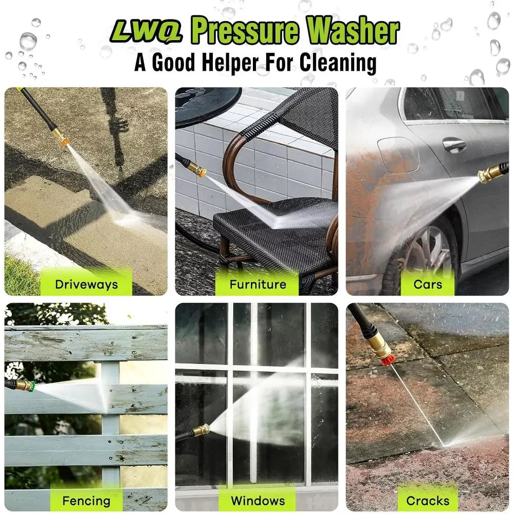 Electric Pressure Washer Super Strong Pressure Washer with Foam Cannon 4 Quick Connect Nozzles for Cars Fences Patios Home Cleani Tool