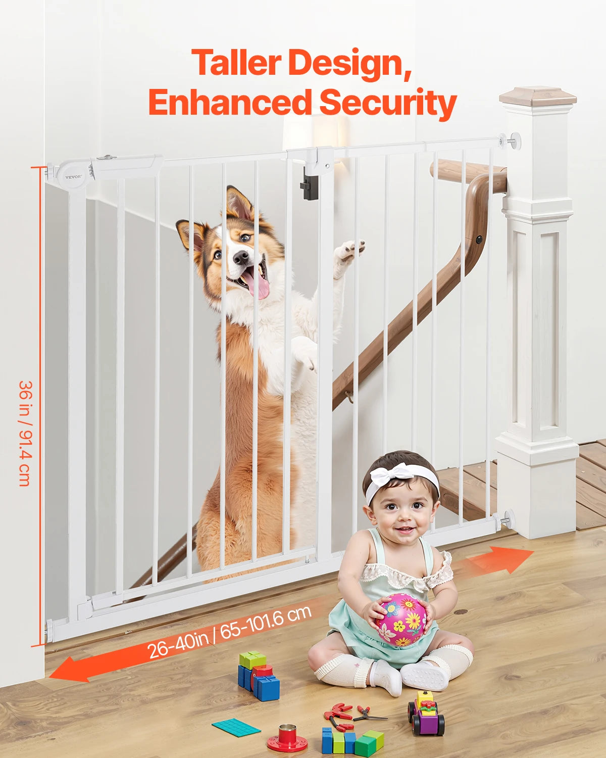 SucceBuy Pressure Mount Baby Dog Gate For Indoor Doorways