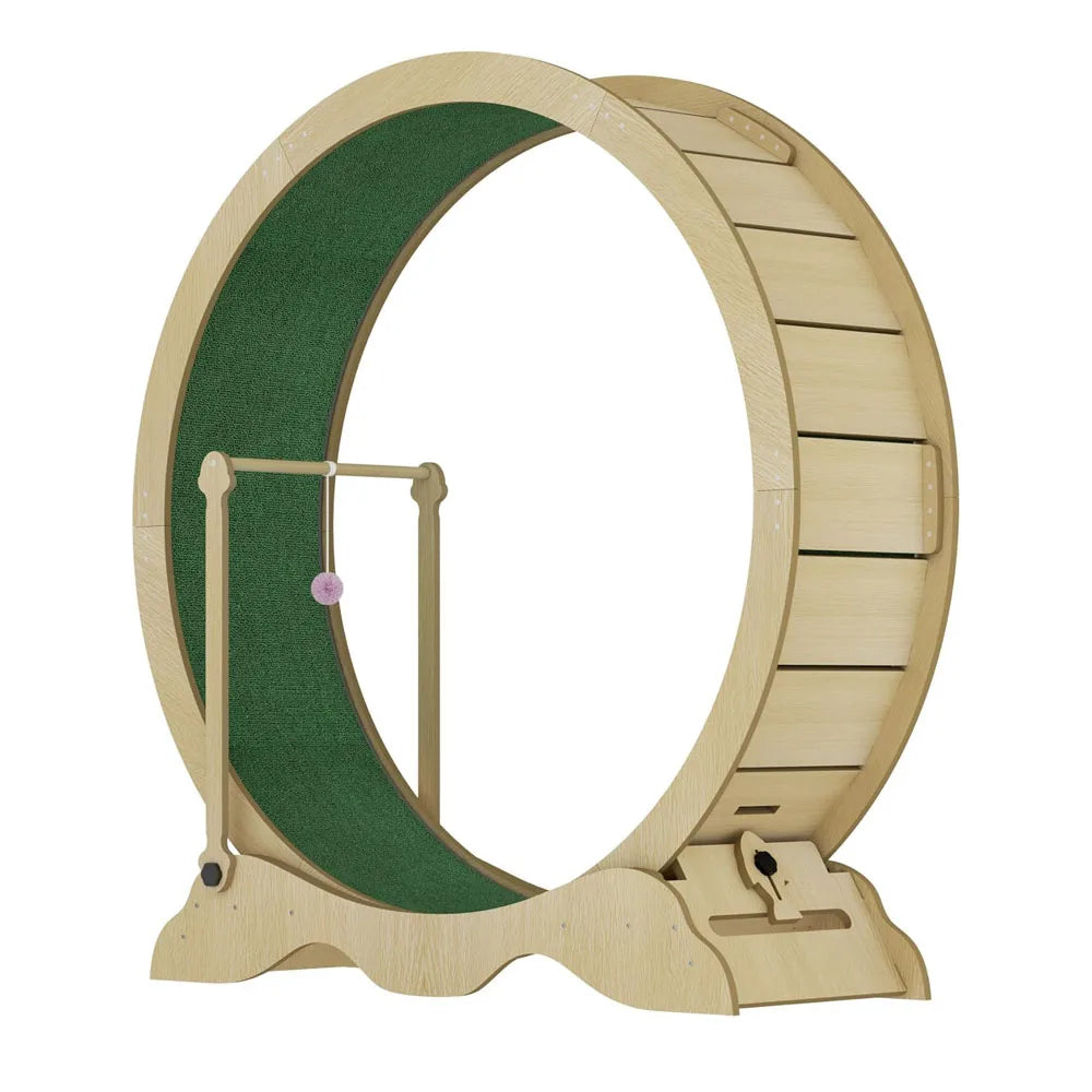 Studyset Indoor Cat Exercise Wheel Quiet Carpet Runway Teaser