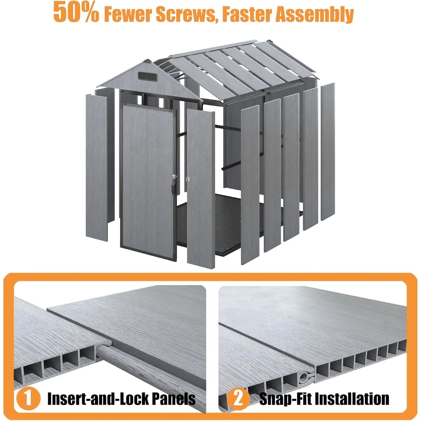 All Weather Resin Tool Shed With Vented Roof And Floor