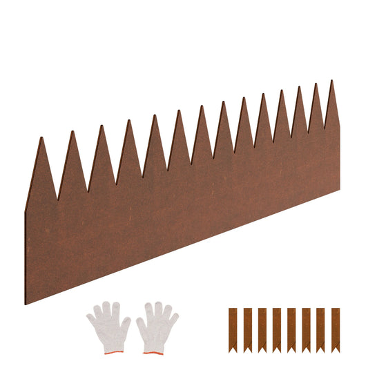 SucceBuy Steel Landscape Edging Weather-Resistant &Pre-Rust Metal Landscape Edging Bendable Edging Border Heavy Duty Lawn Edging