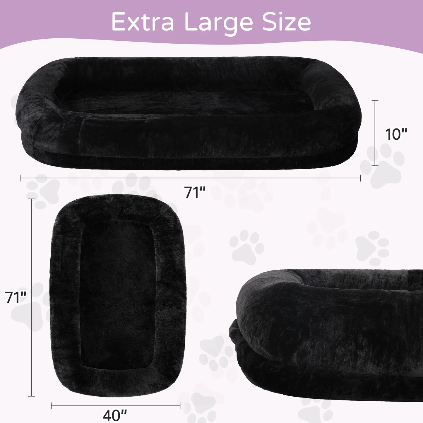 Orthopedic Spacious Faux Fur Dog Bed With Removable Washable Cover