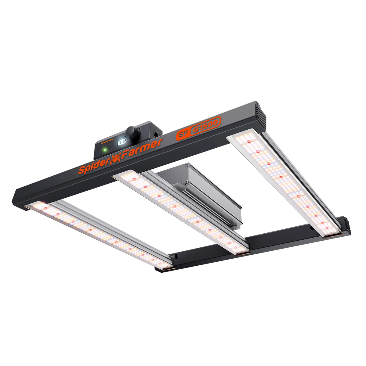 2026 Spider Farmer G1500 LED Grow Light 150W Dimmable Cost Effective Full Spectrum High Yield for 1x1m Grow Tent