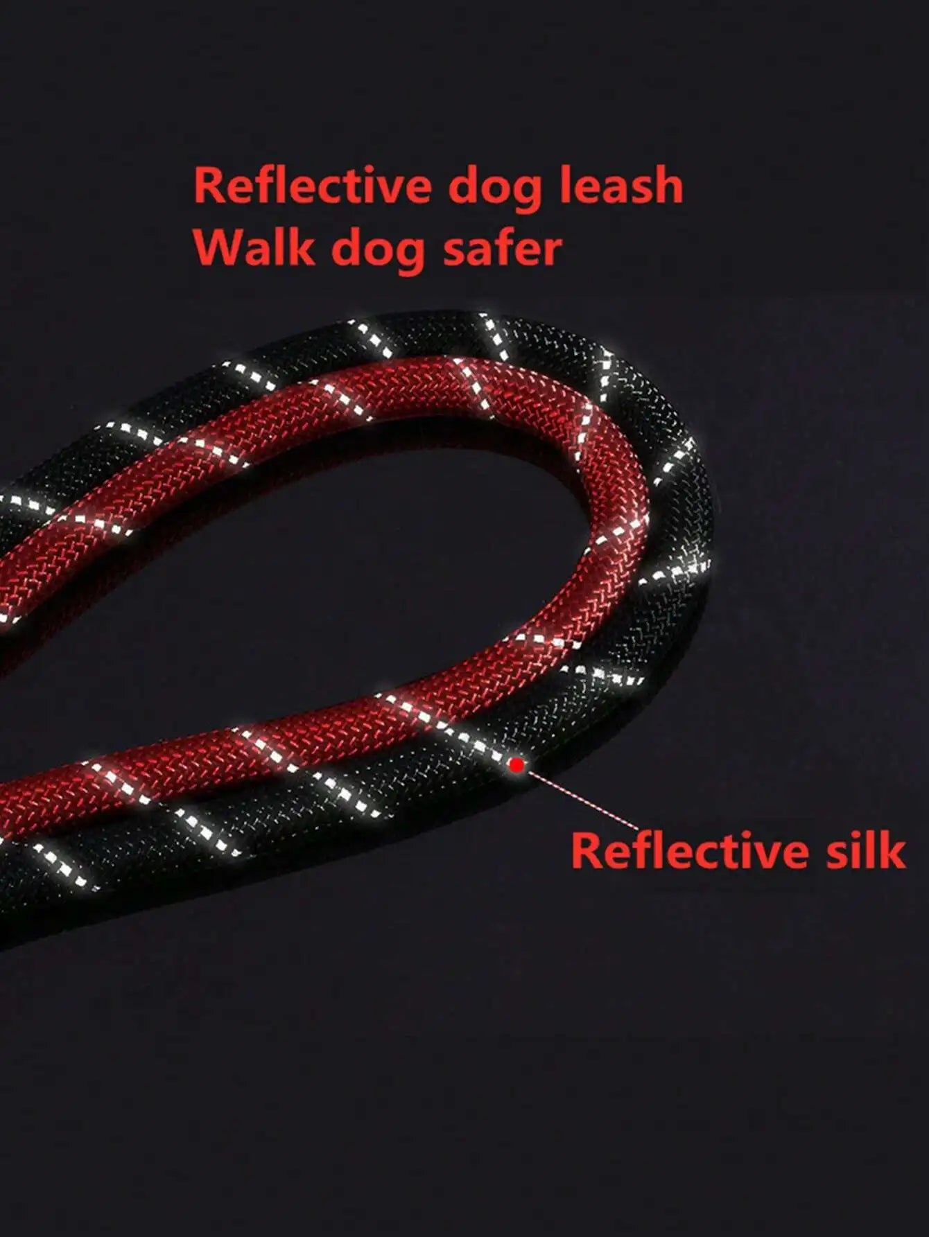 Reflective Nylon Pet Leash With Comfortable Foam Handle