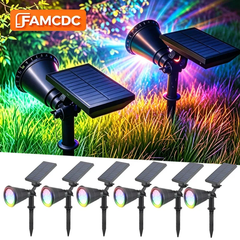 Solar Power Spot Lights Outdoor Waterproof for Christmas Decorations Flag Tree Wreath Santa Claus Snowman Bright LED Landscape Lamp Uplights for Outside Garden Yard Patio Sidewalk Warm White