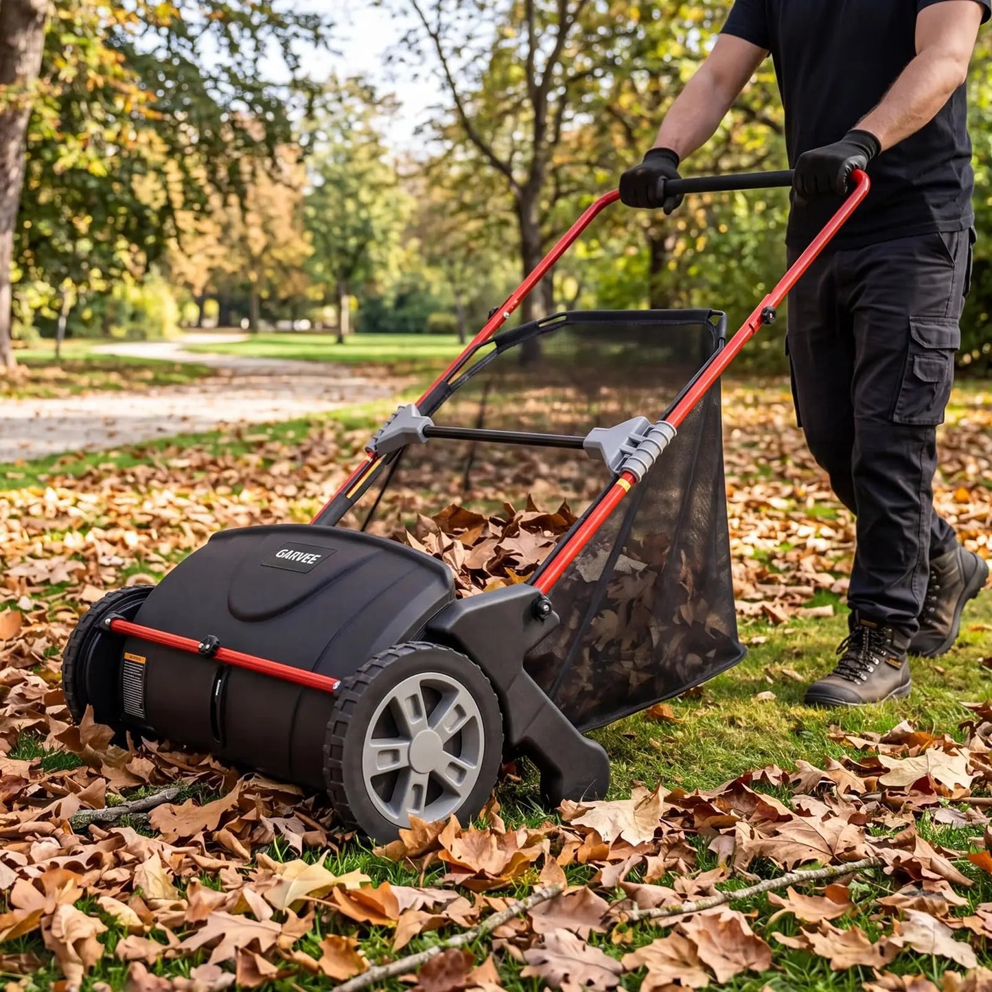 HiMISS Manual Lawn Sweeper For Yard Leaf And Grass Collection