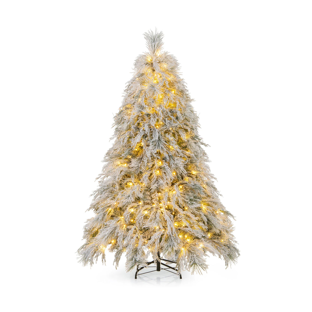 4. 5/ 6/ 7 FT Snow Flocked Christmas Tree, Holiday Decoration Tree for Home Party Office