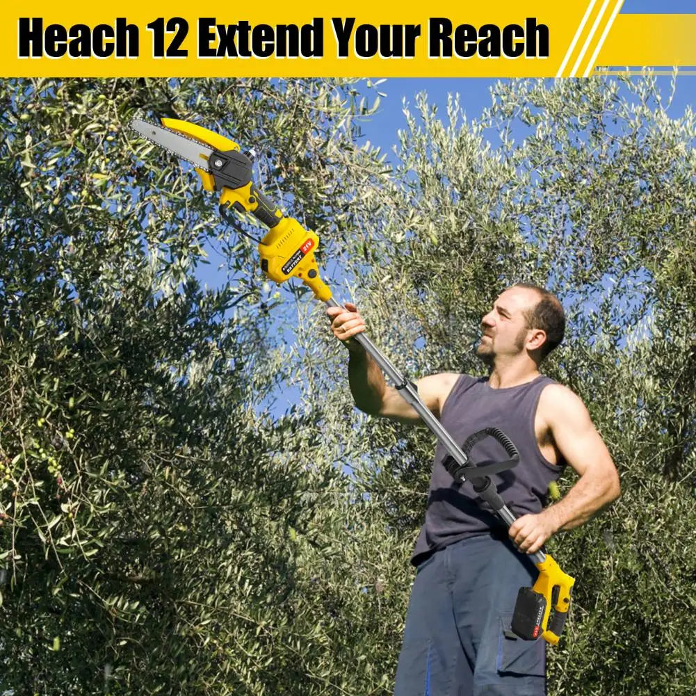 Cordless 2-in-1 Pole Saw And Mini Chainsaw 6-Inch Brushless Electric Chain Saw with 5.9 Feet Max Reach for Trimming And Cutting