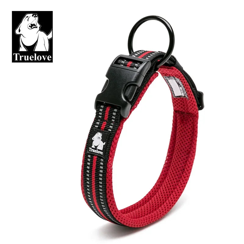 TrueLove Adjustable Padded Nylon Pet Collar With Reflective Strap