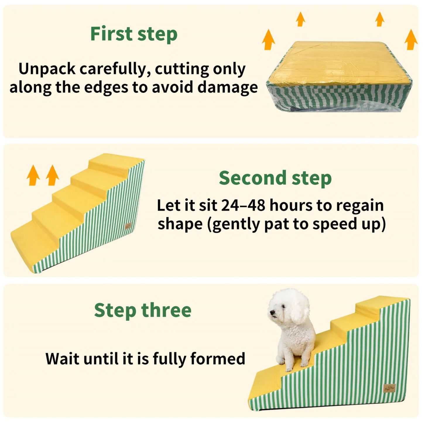 Premium High Density Foam Dog Steps With Washable Cover