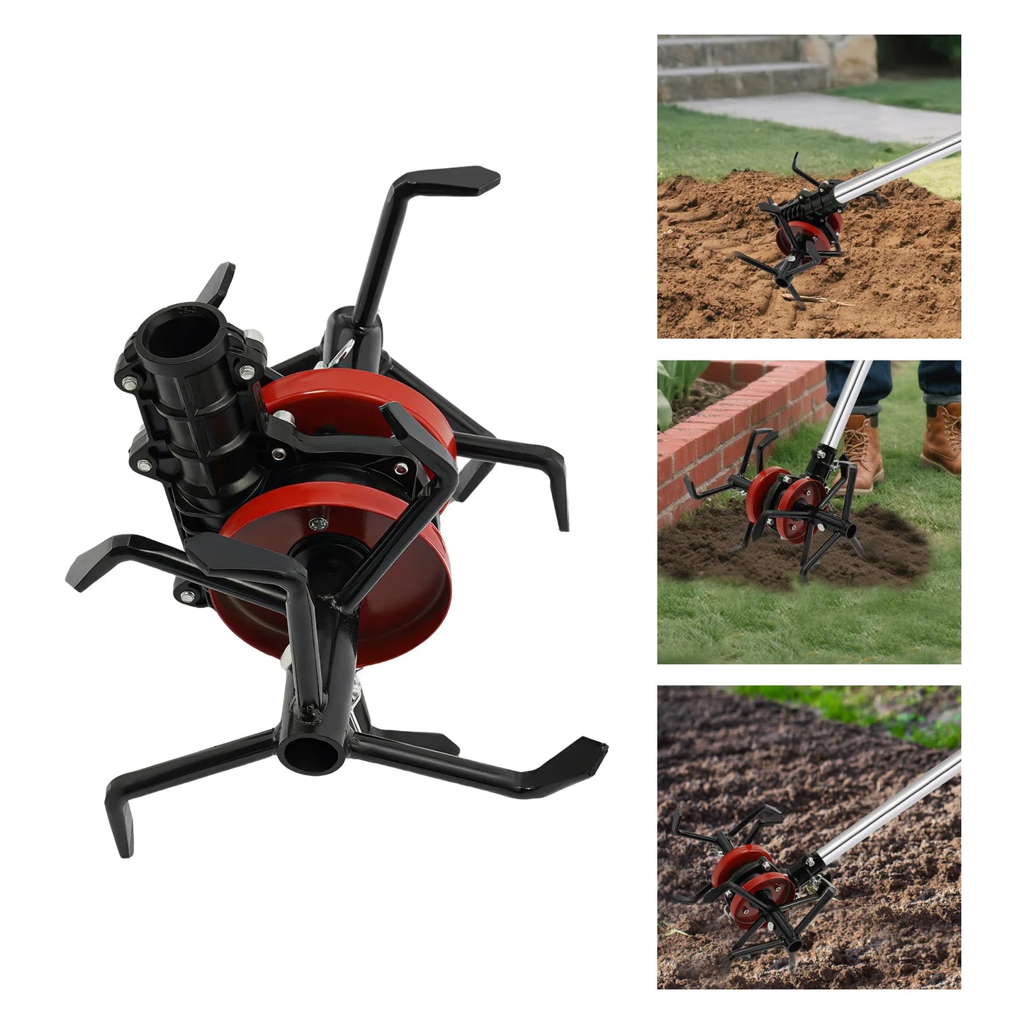 Cultivator Wheel Six Claw Weeding Tool Garden Cultivator Weeder Durable Efficient for Home Garden Soil Loosening Small Farm Use