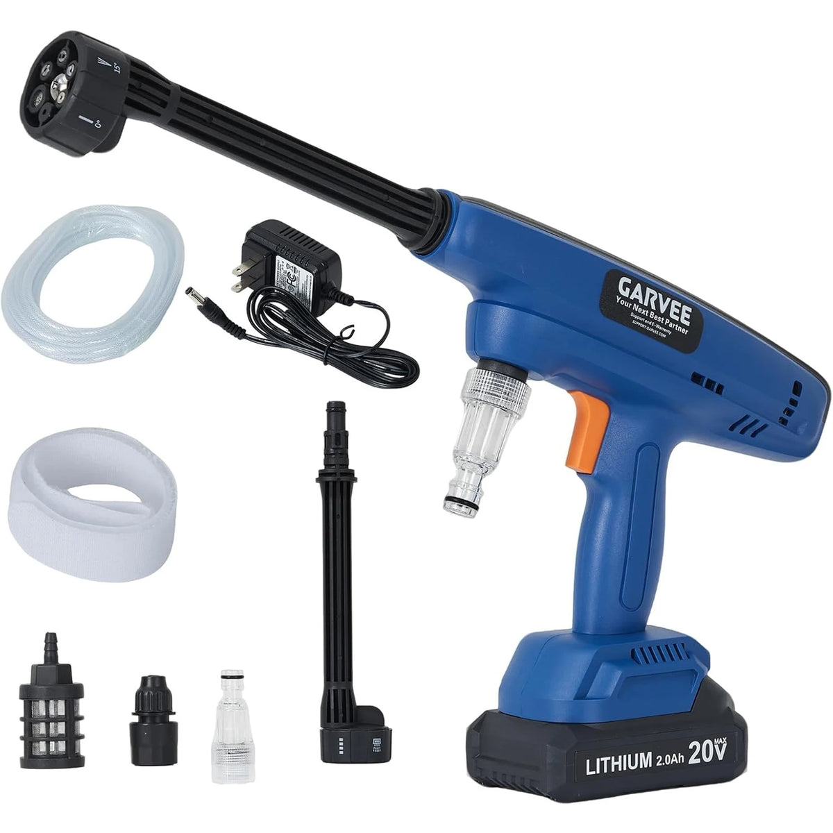Cordless Portable Pressure Washer With 2 Rechargeable Batteries, 6-in-1 Nozzle & Foam Pot, Car Garden Patio Driveway Cleaning Kit