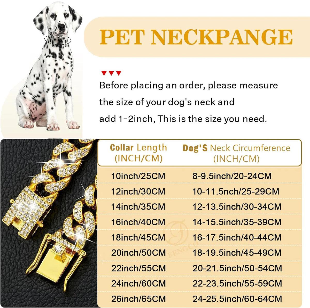 Luxury Stainless Steel Dog Chain Collar Decorative Pet Fashion Jewelry