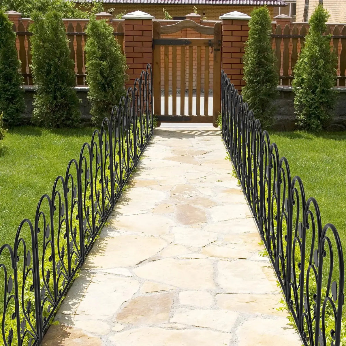5PCS Decorative Garden Fence Outdoor Garden Balcony Patio Lawn Landscape Fences