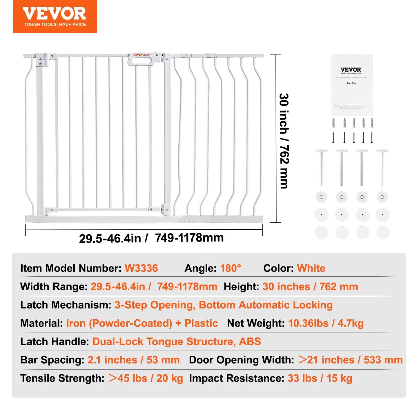 SucceBuy Pressure Mount Baby Dog Gate For Indoor Doorways