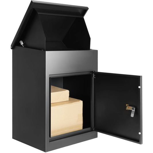 SucceBuy Wall Mounted Anti-theft Mailbox IPX3 Waterproof Package Delivery Box for Outside Large Storage locking Mailbox for Home