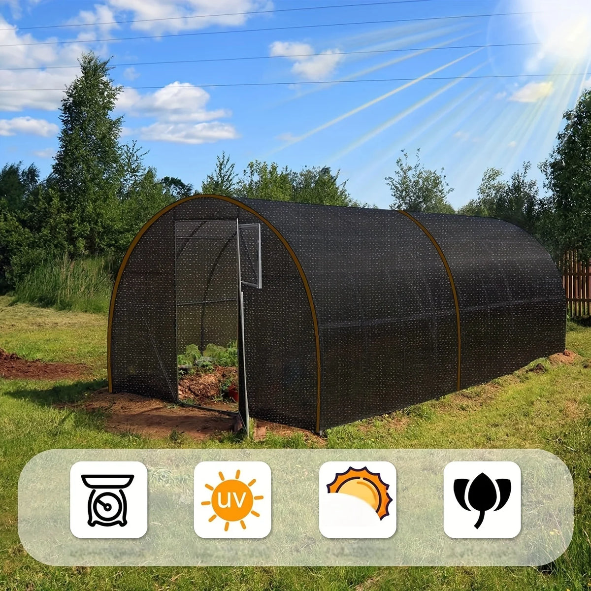 Outdoor Sunshade Nets, Privacy Fence Screens, and Shaded Outdoor Patios Made of High-Density Polyethylene with Tough Uv-Resistant Mesh Holes, Suitable for Courtyard Use.