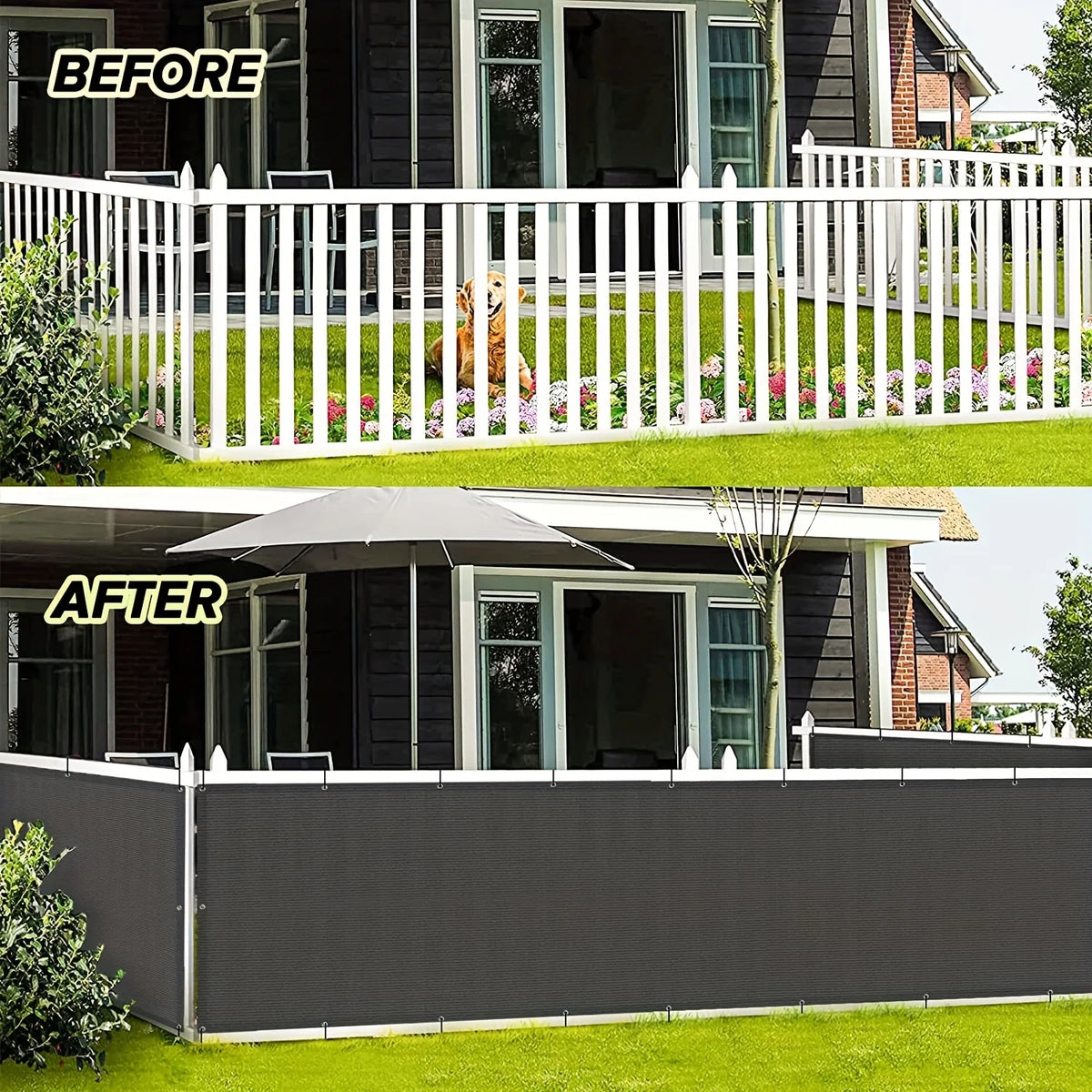 Sunshade Net, Privacy Fence Screen, Outdoor Gap Filling Sunshade Net Multi-Purpose Sail Net with High Toughness and Air Permeability, Reinforced Corners with Brass Buckles, Suitable for Dog House Canopies.