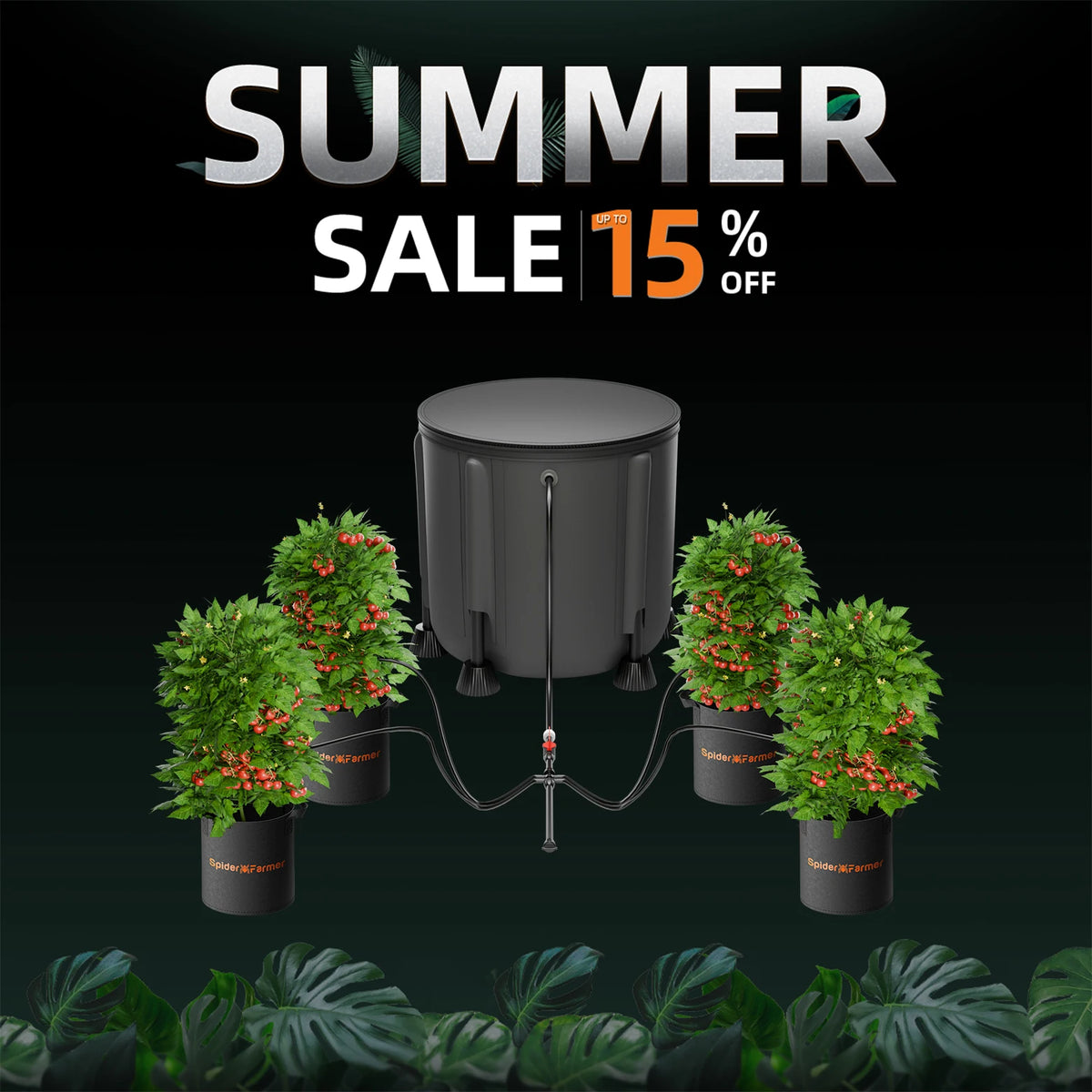 Spider Farmer Automatic Drip Irrigation System for Plants Water Pump with 8 Drip Emitters
