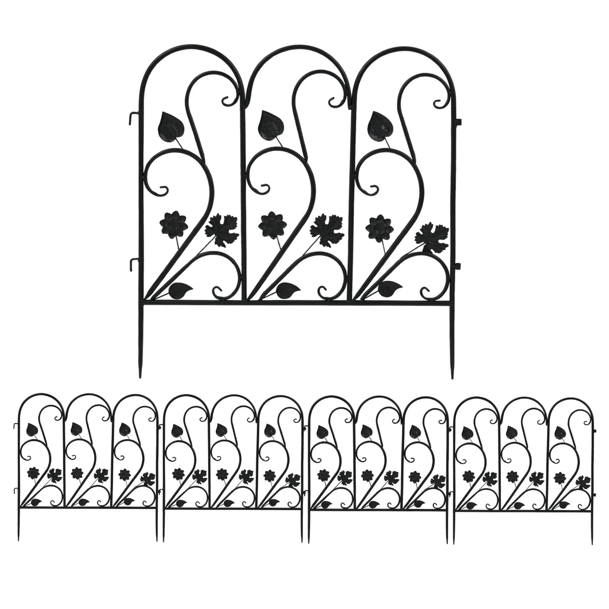 5PCS Decorative Garden Fence Outdoor Garden Balcony Patio Lawn Landscape Fences