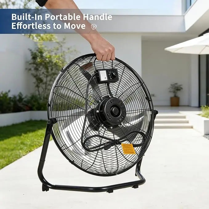 12/20 Inch Floor Fan, 3 Speeds 4800 CFM High Velocity Heavy Duty Industrial Fan, 360° Adjustable Tilt,Cooling for Industrial Home