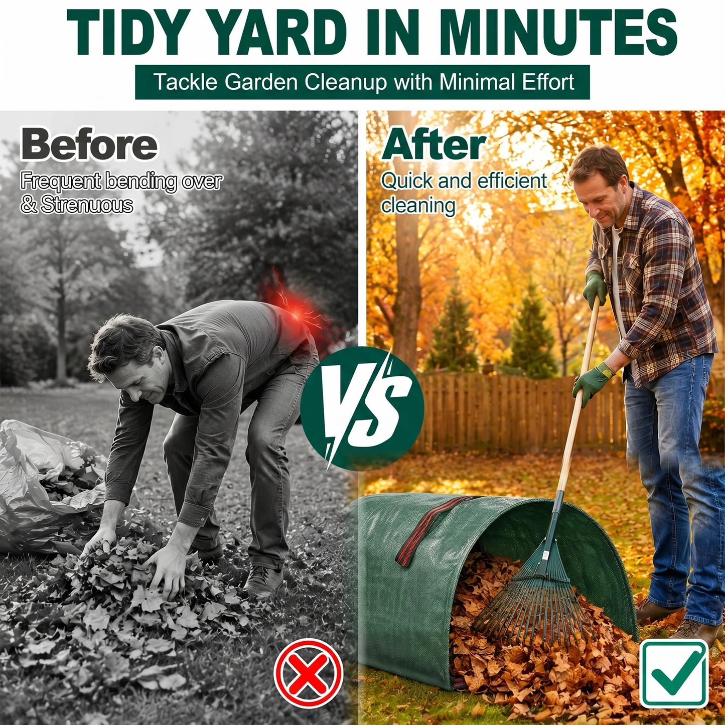 HiMISS Reusable Self Standing Yard Waste Leaf Cleanup Bags