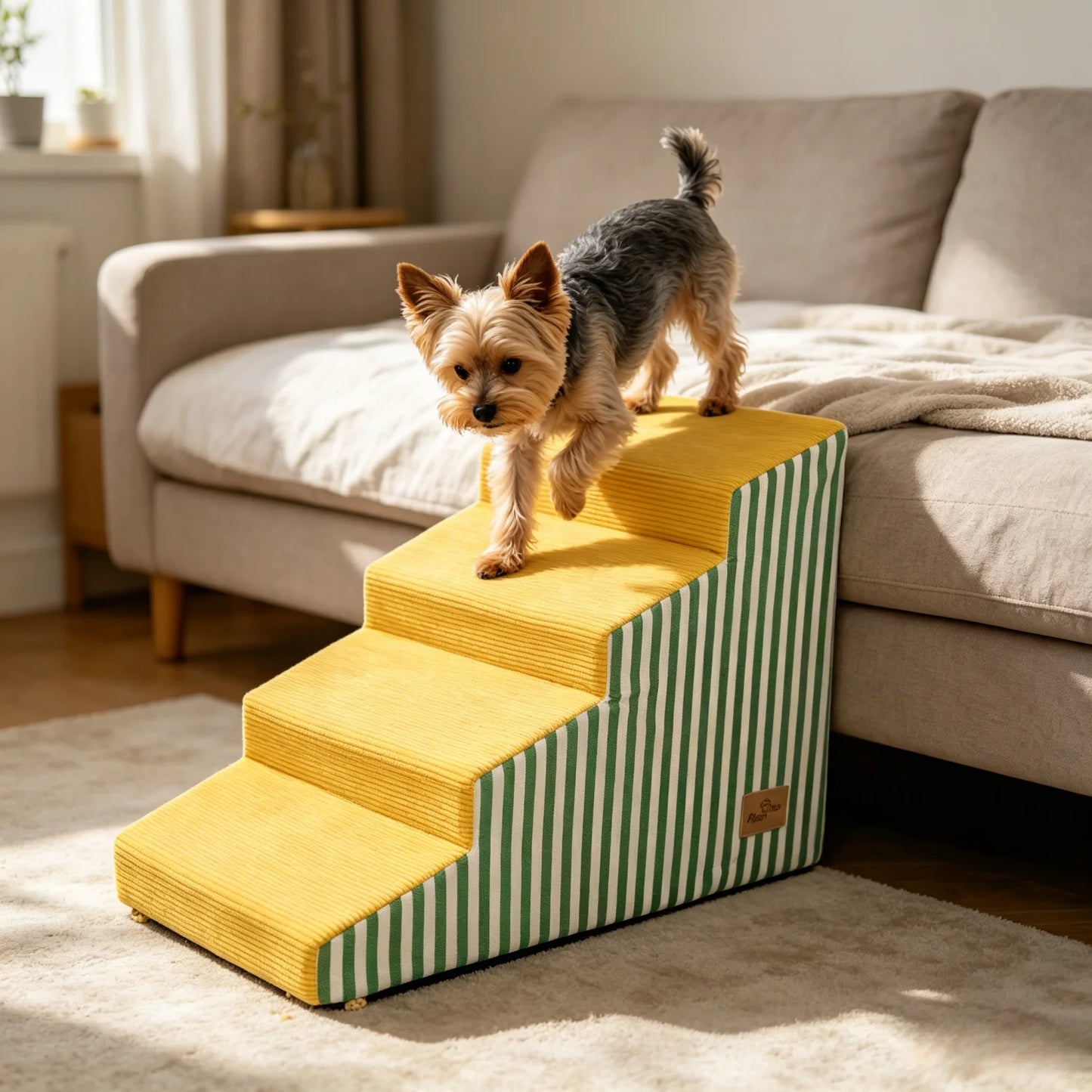 Premium High Density Foam Dog Steps With Washable Cover