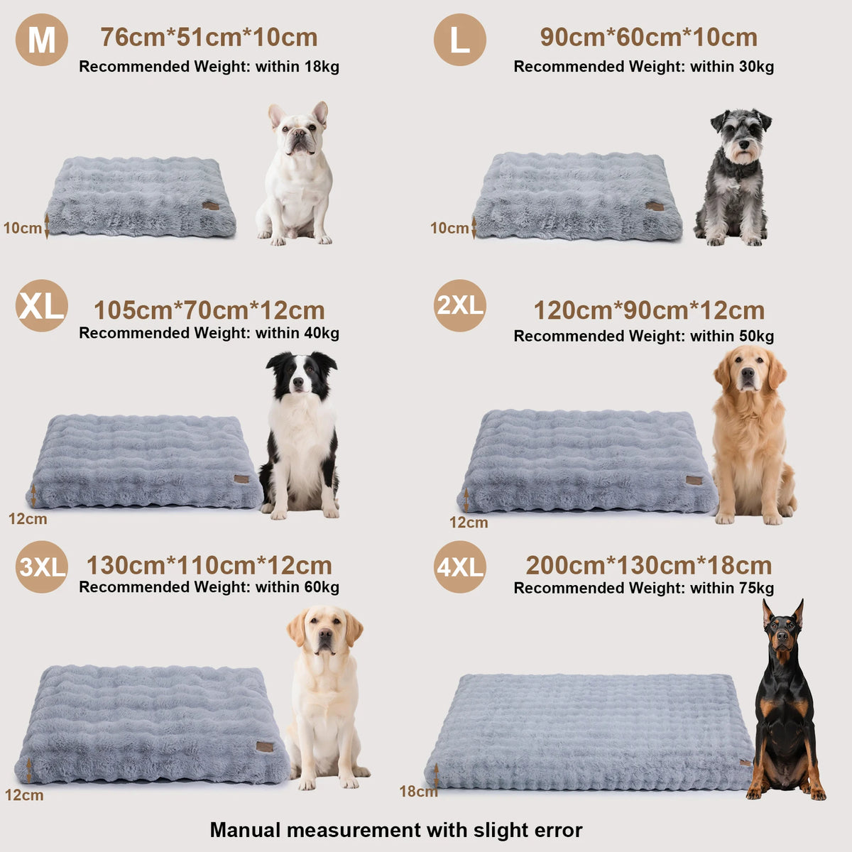 Borwart Ultra Plush Washable Dog Bed With Removable Cover