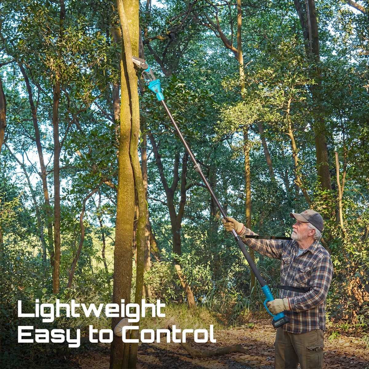 Taskstar 3-in-1 Brushless Pole Pruner & 6 Inch Cordless Chainsaw 30mm Electric Scissors Multi-Angle Adjustable Pole Saw for High Branches Pruning with 2 4.0Ah Batteries